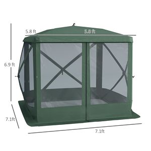 Tenda a baldacchino pop-up verde 7x7FT per attività all'aperto - Product Image 3