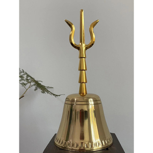 Fancy Decorative Brass Trishul Bell Metal Bell Decorative <b>Swinging</b> Bell Craft for Christmas Decoration & Home Decor Accessories - Product Image 1