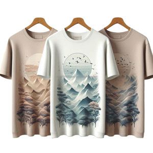 100% camisetas de algodón 100% con estampado elegante de manga corta de diseño personalizado de alta calidad con logotipo y etiqueta personalizados hechas en Bangladesh - Product Image 2
