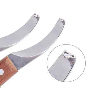 Cuchillo de Herrador de Acero de Damasco Premium IRON para Recorte de Herraduras, Hoja Hecha a Mano, Herramientas Veterinarias, OEM, Marca Privada - Product Image 5