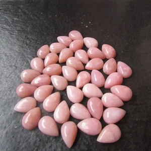 Opale rose naturelle de 6x9 mm, cabochon lisse en forme de poire, pierre précieuse de guérison, bonne qualité pour la fabrication de bijoux, pierre provenant d'un fournisseur indien - Product Image 1