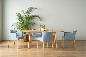 Mid Century Modern Upholstered <b>Bench</b> in Dark Gray Fabric with Solid Wood <b>Legs</b> with Backrest for Dining Room and Apartment - Product Image 6