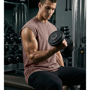 Chaleco de hombre estilo americano transfronterizo, de algodón puro de alto gramaje, con efecto lavado y estilo vintage, de hombros caídos, color liso, tipo camiseta sin mangas - Product Image 3