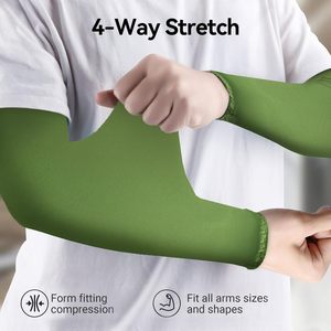 Manchons de cyclisme pour femmes, très tendance, haute élasticité, unis, antidérapants, confortables, élégants, protection UV, protection solaire pour les bras. - Product Image 3