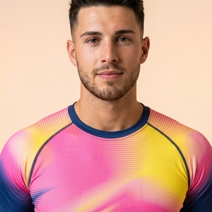 T-shirt de compression à manches courtes pour homme, imprimé personnalisé, ajusté, sportif, pour la gym, le fitness, la musculation, l'entraînement, couche de base athlétique - Product Image 4