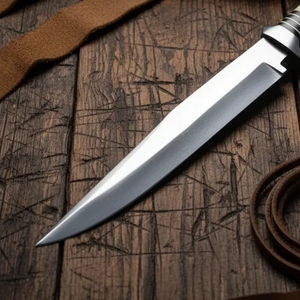 Cuchillo Bowie Vikingo Artesanal de Acero D2 con Mango de Hueso y Micarta, Hoja de 14 Pulgadas y 3mm de Grosor, Punta Caída |   Funda de Cuero Premium - Product Image 4