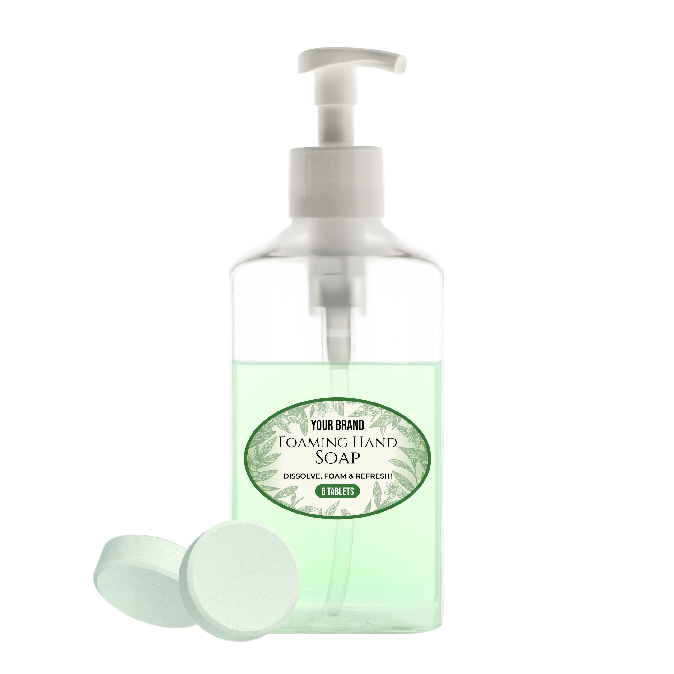 OEM Easy-to-Use Green Tea Aloe Vera Vitamin E Glycerin Foaming Hand Soap Tablet Safe Effective Moisturizing Hand Wash