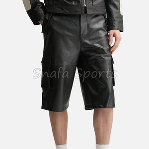 Men's Sports Leather <b>Shorts</b> <b>Stretch</b> & Full Customization Breathable Gym & <b>Work</b> Street Wear Pockets Plus Size Leather <b>Shorts</b> - Product Image 3