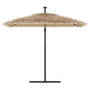 Parasol de jardin réglable de grande taille avec parasols et bases en polyester marron avec accoudoirs - Product Image 3
