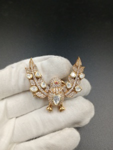 AMAIRA JEWELS Gold Plated Eagle Shape Brooch <b>Pin</b> Silver Unisex Fashion Accessory Gift Handmade Jewelry Moissanite Polki for - Product Image 4