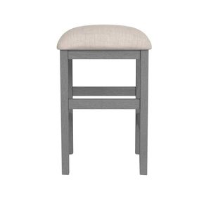 Set di 2 Sgabelli da Cucina e Sala da Pranzo Grigio Chiaro con Seduta Imbottita in Tessuto Beige, Nuovo Design - Product Image 6