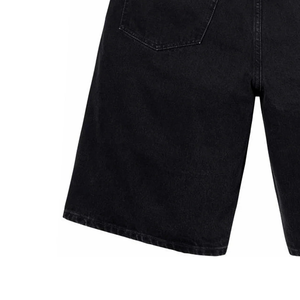 Pantalones Cortos de Mezclilla Elásticos Casuales para Hombre, Cintura Media, Corte Ajustado, Lavados, Rotos, con Diseño Ondulado - Product Image 4