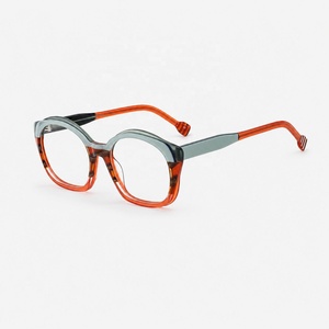 Monture Optique Multicolore en Acétate Effet Œil de Chat, Lunettes Rétro Unisexe de Haute Qualité Orange Rose, Montures de Mode OEM ODM Vente en Gros 2026 - Product Image 3