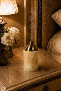 Resin Incense Burner <b>with</b> Brass Lid Aromatherapy <b>Diffuser</b> for Home Decor Premium resin Incense <b>Stick</b> Burner <b>with</b> Travel Pouch - Product Image 4