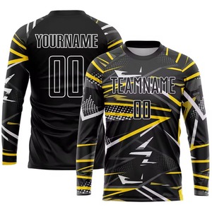 Custom Heat-Transfer Printed Soccer Jersey Full Sleeve Crew Neck 100% Polyester Breathable Mesh Moisture Wicking Team Name - Product Image 4
