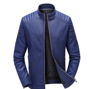 Chaqueta de Cuero Personalizada para Hombre, Estilo Motociclista, Ajustada, con Cuello Alto, Talla Grande, Chaqueta de Cuero PU para Hombre - Product Image 3