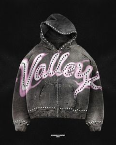 BRAND Men's Leopard Print Hooded Fleece <b>Jacket</b> <b>Rhinestone</b> Embossed Streetwear Oversized Winter Coat - Product Image 3