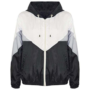 Veste coupe-vent imperméable personnalisée pour homme, à capuche, bicolore, légère, sportive, résistante à la pluie, softshell, fermeture éclair intégrale - Product Image 3
