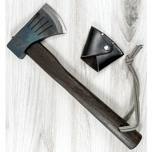 Custom Handmade <b>Axe</b> Head in High Carbon Steel with Wooden Handle and Leather Shaft-Industrial & DIY Grade OEM Available - Product Image 4