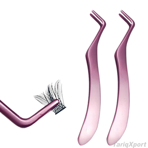 Pince à épiler pour pose de cils DIY en acier inoxydable de haute qualité, applicateur d'extensions de cils, pince à épiler pour maquillage des cils - Product Image 4