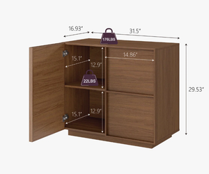 Gabinete de Almacenamiento de 4 Paneles y 2 Puertas con Diseño Único y Moderno, Acabado de Primera Calidad, Frente Geométrico Empotrado, 2026 - Product Image 3