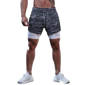 Pantalones Cortos Deportivos de Secado Rápido con Camuflaje para Hombre, Cintura Media, Cordón Ajustable, Elásticos, para Gimnasio, Fitness, Entrenamiento - Product Image 1