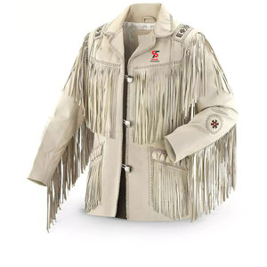 Solid Trader Real <b>Suede</b> Fringe Leather <b>Jacket</b> Cowboy Tassel Style Breathable Fabric Modern Western Wear For Unisex - Product Image 2