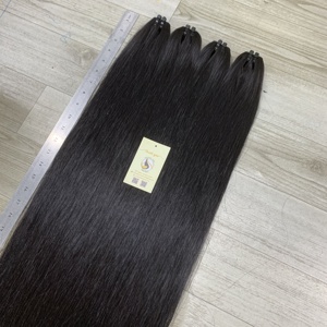 Venta al por mayor de extensiones de cabello liso extensiones de trama de cabello crudo sin procesar grado 12A cabello humano negro Vietnam - Product Image 3