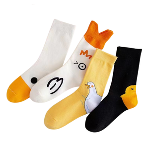 Chaussettes amusantes pour femmes, nouvelles chaussettes mi-mollet pour toutes les saisons, style japonais, tendance, mignonnes, motif dessin animé, grandes, blanches - Product Image 1