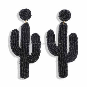 Pendientes Colgantes Bohemios con Flores Bordadas y Cuentas Amarillas Hechas a Mano, Tamaño Personalizado, para Fiesta, Estilo Vaquero Occidental, Unisex, Venta al Por Mayor - Product Image 2