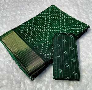 Sarees de Seda Suaves y Modernos Dola con Diseño Pen Kalamkari, Bordes Tejidos con Zari en Dos Tonos, Blusa para Fiesta - Product Image 5