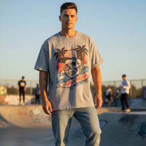 Camiseta Urbana Oversize para Hombre, Algodón Grueso de 240 g/m², Estampado Personalizado, Venta al por Mayor, Corte Cuadrado, Camisetas Lisas - Product Image 4
