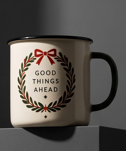 Outdoor <b>Camping</b> Iron Enamel Coffee Mug Bulk Supply Vintage Wreath Print Metal Teacup Portable Shatterproof Drinking Mug - Product Image 5