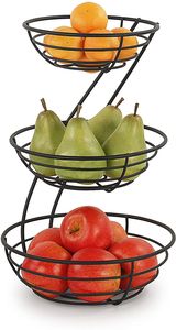 Organizador de Almacenamiento para el Hogar, Estante Multiusos para Frutas y Verduras, de Metal, de 2 Niveles, con Cestas Colgantes para Utensilios de Cocina - Product Image 6