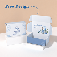 Boîte d'expédition personnalisée avec logo, étanche, gaufrée, pour emballages de soins de la peau et de cosmétiques, avec poignée, pour cadeaux et expédition