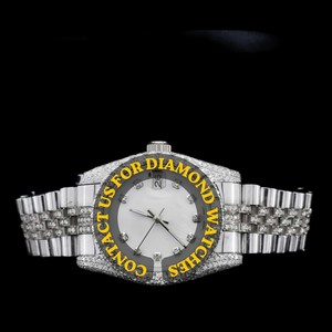 Reloj de Edición Limitada Hip Hop 2026 con Movimiento de Cuarzo, Caja Redonda, Esfera de Cristal, Moissanita Helada, Gemas y Piedras de Dos Tonos, 41 mm - Product Image 3