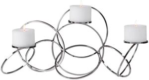 Wide Polished Nickel Pillar Candle Holder Elegant Modern Metal Candle <b>Stand</b> for Home Decor - Product Image 4