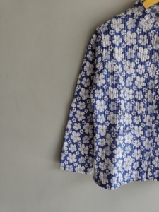 Veste matelassée patchwork florale respirante et écologique pour femme, col mandarin, manches longues, coton, styles automne, longueur standard - Product Image 4