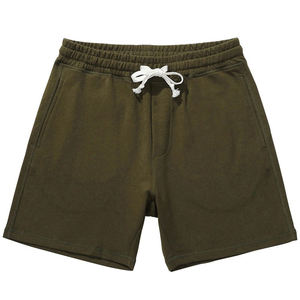 Shorts de sport personnalisés pour hommes en lin/coton, brodés sur le devant, décontractés, respirants, séchage rapide, tissés, taille mi-haute avec cordon de serrage - Product Image 4