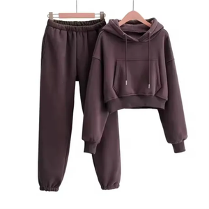 Conjunto Deportivo Casual de Manga Larga para Mujer, Otoño, Transpirable, Estampado Digital, 100% Algodón Tejido, Precio al por Mayor, Alta Calidad - Product Image 3