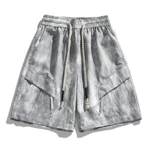 Shorts Bermuda en nylon uni pour homme avec cordon de serrage et poches, style décontracté, séchage rapide, respirant, taille mi-haute - Product Image 6