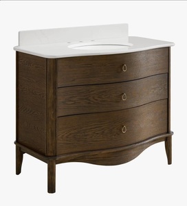 Meuble de salle de bain moderne en bois avec trois tiroirs, unité de rangement multifonctionnelle étanche de type coulissant sur pied - Product Image 2