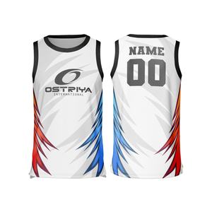 Maillot de basket-ball en polyester à séchage rapide, sans manches, sublimation, pour unisexe, été - Product Image 1