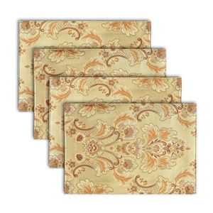 Design Jacquard Floral Doré Modèle Brodé Concis Tailles Sur Mesure 42*32cm 100% Coton Tapis De Table À Manger Décors De Cuisine - Product Image 1