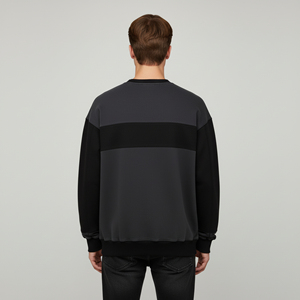 Sweat-shirt à col rond et épaules tombantes, brodé sur mesure, de haute qualité, en molleton polyester/coton respirant et écologique, grammage lourd - Product Image 2