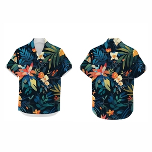 Chemise de plage pour homme en sublimation, imprimé tropical personnalisé, légère, respirante, en polyester, boutonnée, pour les vacances d'été, tenue décontractée de resort. - Product Image 5