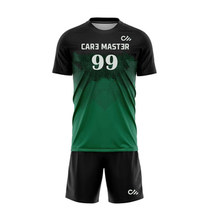 ชุดฟุตบอลแบบกำหนดเอง เสื้อและกางเกงขาสั้น ชุดกีฬา แห้งเร็ว ระบายอากาศได้ดี พร้อมการพิมพ์แบบ Sublimation - Product Image 1