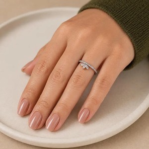 Bague de mariage éternelle en or massif 10K 14K 18K avec diamants de laboratoire DEF couleur VS VVS, taille Marquise et ronds, certifiée IGI - Product Image 5