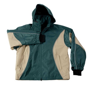Blouson Racer Color Block pour Homme, Col Montant, Fermeture Éclair, Polyester, Printemps, Décontracté, Coupe Droite, Blanc Beige Bleu Marine - Product Image 4