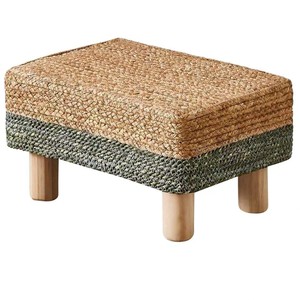 Reposapiés Decorativo Rectangular de Madera de Mango y Yute |   Otomana Minimalista Hecha a Mano al por Mayor - Product Image 3